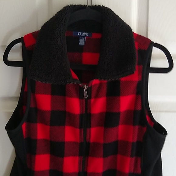 Chaps buffalo check flannel vest size PL - Picture 4 of 10